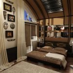 Cortinas brillantes en el dormitorio