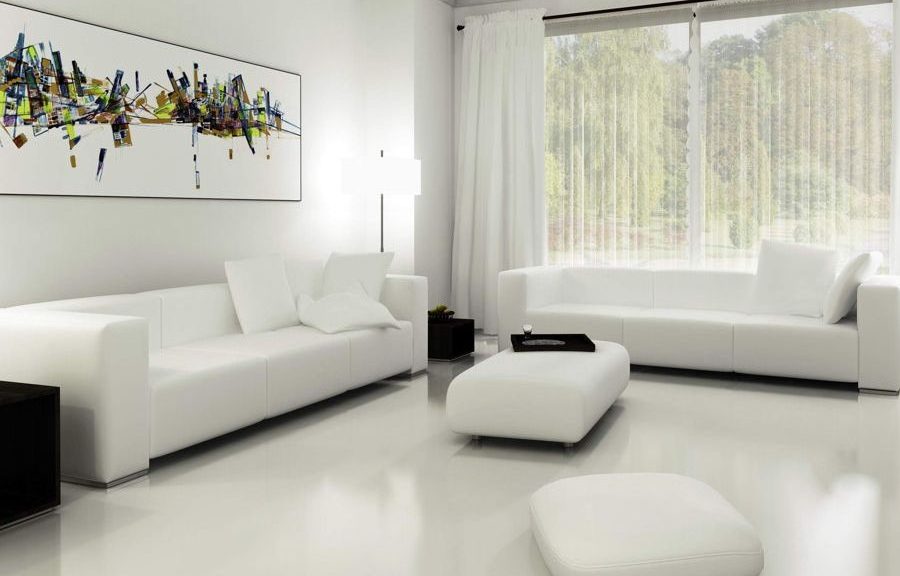 Giấy dán tường màu trắng trong nội thất