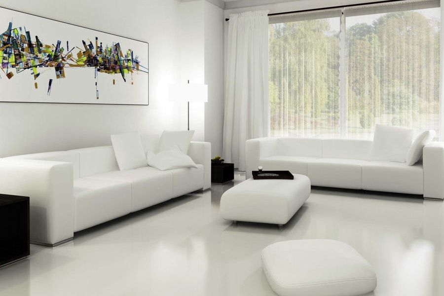 Hvidt tapet i det indre