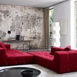 Sofá modular en el interior.