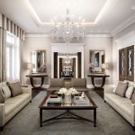 Sala de estar con composición paralela.