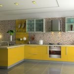 Muebles amarillos en el interior.