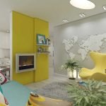 Elementos amarillos en el interior del apartamento.