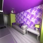 Techo morado en la cocina