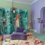 Sala de estar con pantalla verde