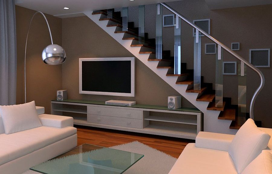 Interior del saló amb escala
