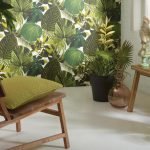 Papel pintado con hojas