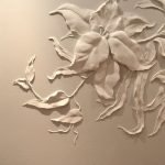 Flores volumétricas en la pared