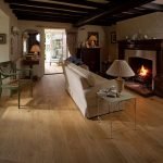 Sala de estar con chimenea