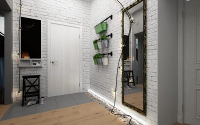 Pasillo estilo loft
