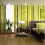 Diseño de dormitorio verde marrón