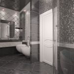 Interior gris con puerta blanca.