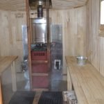Dentro del baño móvil