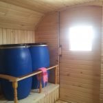 Agua para baño de vapor sobre ruedas