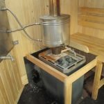 El horno en un baño móvil.