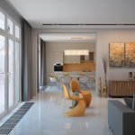 Muebles brillantes en la cocina