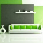 Interior verde y blanco