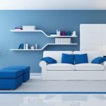 Color blanco en la sala azul