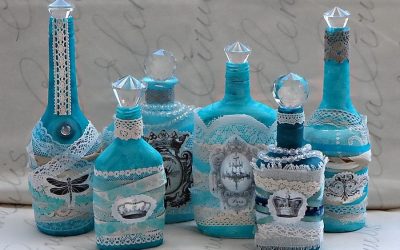 Decoración de botellas de tela: 50 ideas