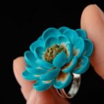 Flor de arcilla polimérica azul