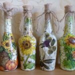 Girasoles en una botella