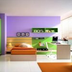 La combinación de pintura verde y morada.