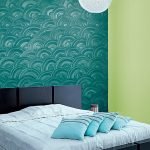 Olas en la pared en el dormitorio