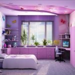Habitación lila para niña