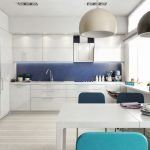 Muebles blancos en la cocina.