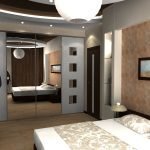 Armario corredizo con espejo en una habitación