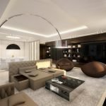 Sala de estar con techo blanco