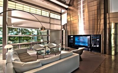 Sala de estar de alta tecnología: opciones de diseño