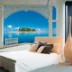 Mural con la imagen de una ventana panorámica