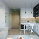 Cocina blanca en un estudio
