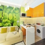Habitación en tonos amarillo verdosos