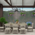 Muebles ligeros en la glorieta