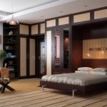 Muebles de wengé en el amplio dormitorio