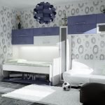 Muebles azules y blancos