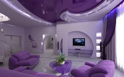 Techos tensados: 100 fotos en el interior.