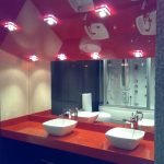 Techo brillante en el baño
