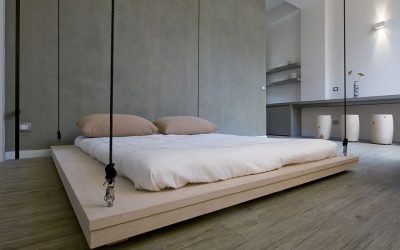 Diseño de dormitorio de estilo minimalista.