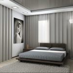 Interior de dormitorio gris