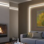 Nichos de paneles de yeso iluminados