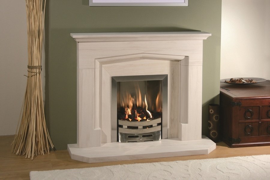 Gipsvæg dekorativ pejs