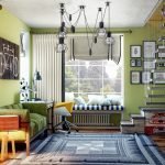 Habitación grande para adolescentes en estilo loft.