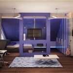 Habitación violeta para un adolescente