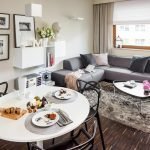 Sala de estar con sofá de esquina