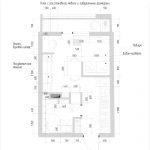 Disposición del apartamento con áreas designadas.