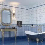Paneles de MDF en azul y blanco