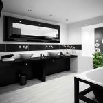 Diseño de baño blanco y negro